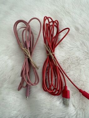 Red and Pink USB Charging Cables - Universal Cell Phone Accessory